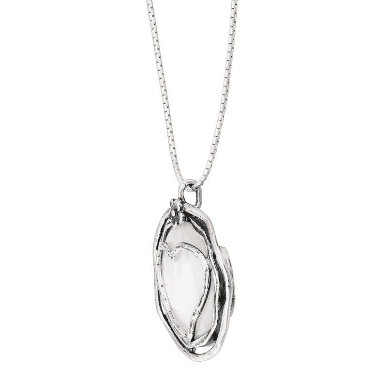 Silpada 'Lighthearted' Natural Mother-of-Pearl Heart Pendant Necklace in Sterling Silver, 18" + 2" - Image 2